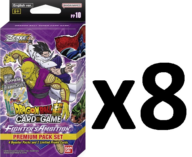Dragon Ball Super Card Game DBS-PP10 FIGHTERS AMBITION Premium Pack DISPLAY BOX (8 Premium Packs)